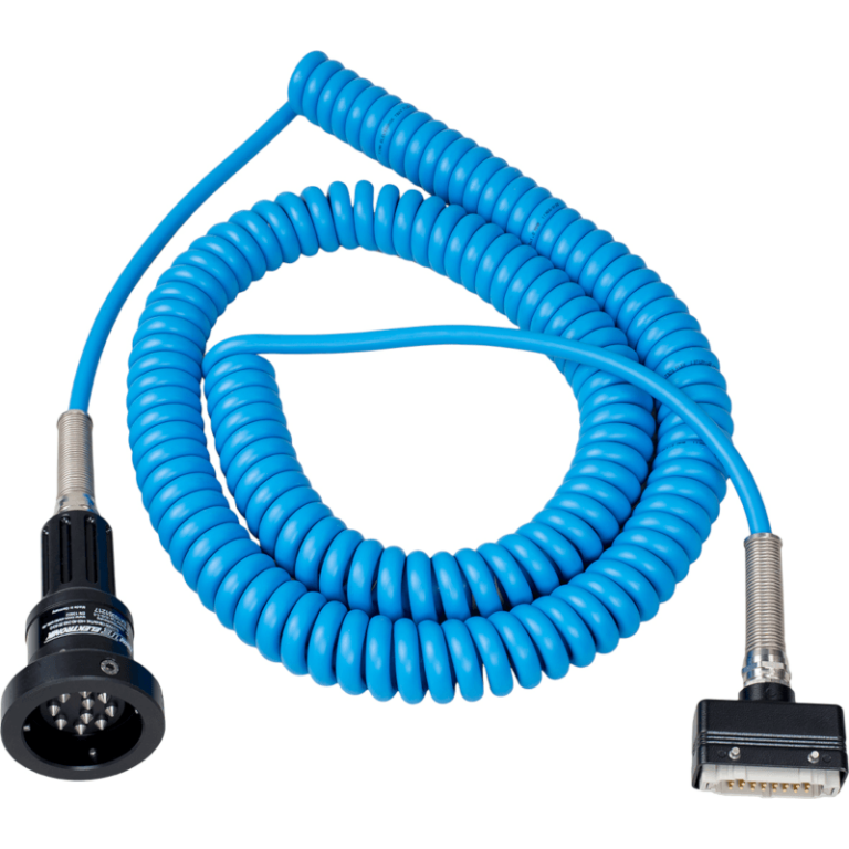 Coiled Grounding Cable with 7pole truck connector plug and